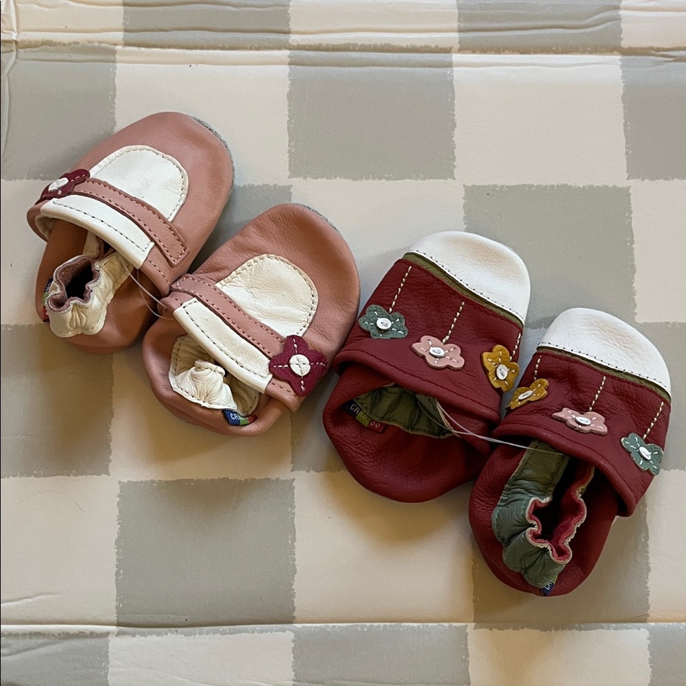 Baby Slipper Shoes - Pink and Red